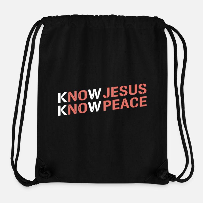 Know Jesus Know Peace Gradient - Sac à cordon recyclé Stanley/Stella - noir