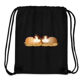 zwei niedliche Meerschweinchen gemeinsam im Stroh - Stanley/Stella recycelter Gym Bag - Schwarz - Vorne