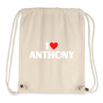 I love Anthony Rotes Herz Romantischer Name Fan - Stanley/Stella recycelter Gym Bag - Naturweiß - Vorne