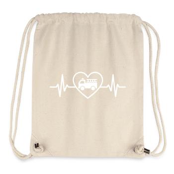 Feuerwehrfahrzeug Herz - Stanley/Stella recycelter Gym Bag - Naturweiß - Vorne