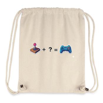 Retro Joystick trifft Gamepad - Stanley/Stella recycelter Gym Bag - Naturweiß - Vorne