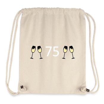 75.Geburtstag 75 Jahre Jubiläum 75 Zahl 75 schwarz - Stanley/Stella recycelter Gym Bag - Naturweiß - Vorne