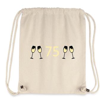 75.Geburtstag 75 Jahre Jubiläum 75 Zahl 75 schwarz - Stanley/Stella recycelter Gym Bag - Naturweiß - Vorne