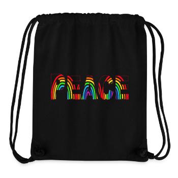 Peace colorful rainbow - Stanley/Stella Recycled Gym Bag - black - Front