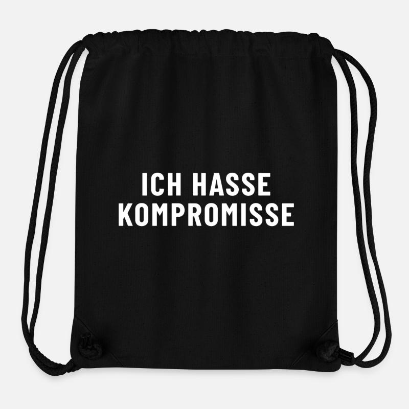 Je déteste les compromis - Sac à cordon recyclé Stanley/Stella - noir