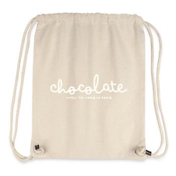 LE CHOCOLAT FAIT TOURNER LE MONDE - Sac à cordon recyclé Stanley/Stella - blanc naturel - Devant