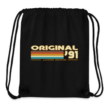 Originale 91er Retro-Streifen - Stanley/Stella recycelter Gym Bag - Schwarz - Vorne