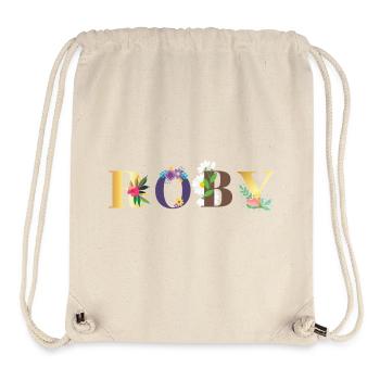 ROBY Name Art With Flowers Embroidered - Stanley/Stella Recycled Gym Bag - natural - Front