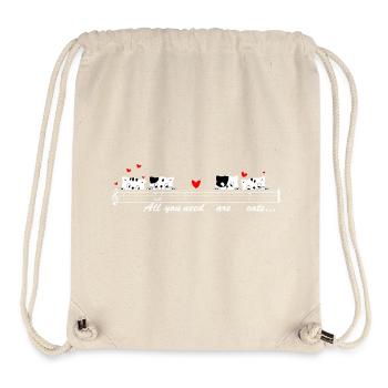 Singing cats with melody for dark clothing. - Stanley/Stella Recycled Gym Bag - natural - Front