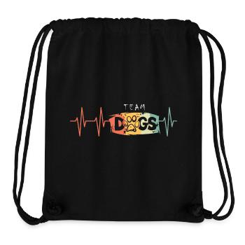 Pulse chiens signe logo rétro vintage battement de coeur - Sac à cordon recyclé Stanley/Stella - noir - Devant