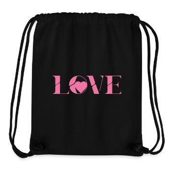 Pink Love Text Design - Stanley/Stella Recycled Gym Bag - black - Front