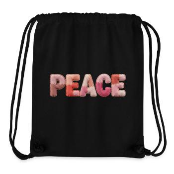 Chemise à motif patchwork de paix pour hippies - Sac à cordon recyclé Stanley/Stella - noir - Devant