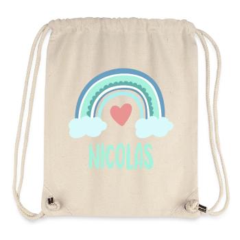 Nicolas Name Regenbogen Baby - Stanley/Stella recycelter Gym Bag - Naturweiß - Vorne