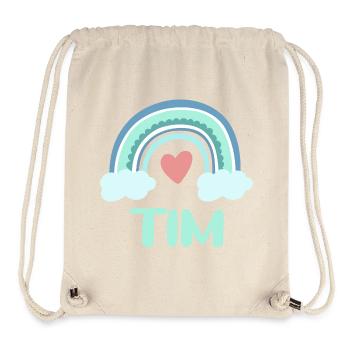 Tim Name Regenbogen Baby - Stanley/Stella recycelter Gym Bag - Naturweiß - Vorne