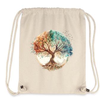 Watercolor Tree of Life Circle - Stanley/Stella Recycled Gym Bag - natural - Front