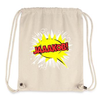 Jacob's Name Funny Speech Bubble Jaaakob! - Stanley/Stella Recycled Gym Bag - natural - Front