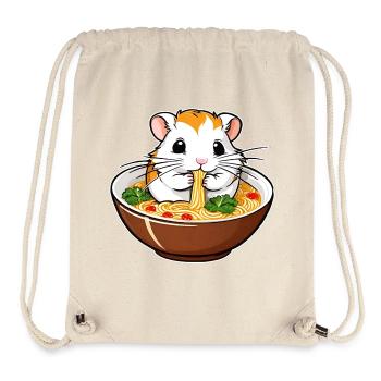 Niedlicher Hamster mit Ramen Suppe - Stanley/Stella recycelter Gym Bag - Naturweiß - Vorne