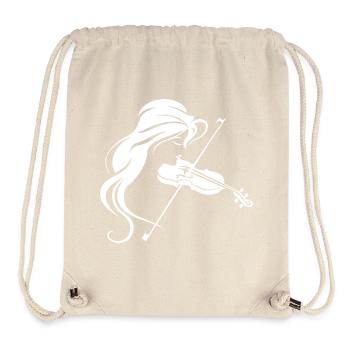 Fiddle Girl Drawing - Stanley/Stella Recycled Gym Bag - natural - Front