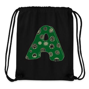 Letter A with character in green - Stanley/Stella Recycled Gym Bag - black - Front