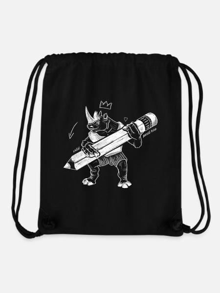 Royal Rhino – Creative King with Pen - Stanley/Stella Recycled Gym Bag - black