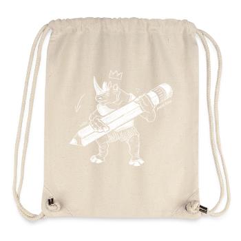 Royal Rhino – Kreativer König mit Stift - Stanley/Stella recycelter Gym Bag - Naturweiß - Vorne