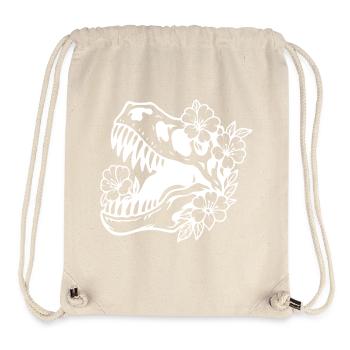Conception de silhouette de dinosaure floral - Sac à cordon recyclé Stanley/Stella - blanc naturel - Devant