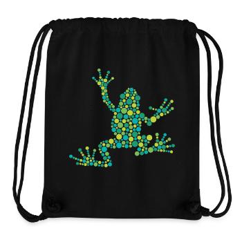 Grenouille pointue faite de cercles colorés - Sac à cordon recyclé Stanley/Stella - noir - Devant