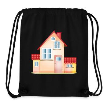 Colorful House – Friendly Home Motif - Stanley/Stella Recycled Gym Bag - black - Front