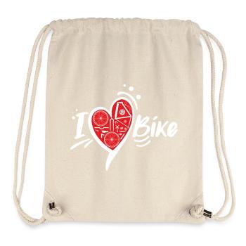 Cœur Vélo Rouge Pièces Métalliques - Sac à cordon recyclé Stanley/Stella - blanc naturel - Devant