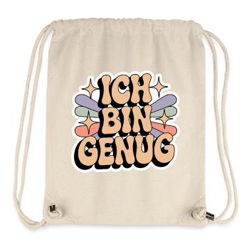 Ich bin genug – Retro Statement - Stanley/Stella recycelter Gym Bag - Naturweiß - Vorne