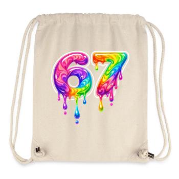 67 Six Seven Meme Gen Alpha Slang - Stanley/Stella Recycled Gym Bag - natural - Front