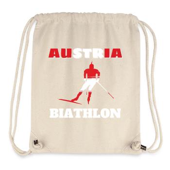 Silhouette Biathlète Rouge Blanc Autriche - Sac à cordon recyclé Stanley/Stella - blanc naturel - Devant