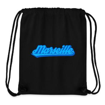 Marseille Retro Blau Schrift - Stanley/Stella recycelter Gym Bag - Schwarz - Vorne