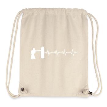 Boxer Boxerin Boxsack Boxen EKG Herzschlag - Stanley/Stella recycelter Gym Bag - Naturweiß - Vorne