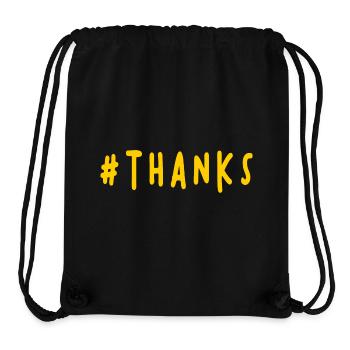 MERCI. THANKS. THANK YOU. ANNIVERSAIRE. NAISSANCE. - Sac à cordon recyclé Stanley/Stella - noir - Devant