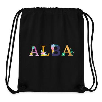 ALBA Name mit Blumen geschmückt - Stanley/Stella recycelter Gym Bag - Schwarz - Vorne