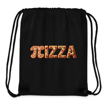 PIZZA Lettres en Croûte Colorée - Sac à cordon recyclé Stanley/Stella - noir - Devant