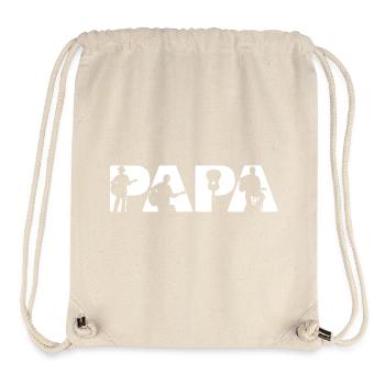 Papa Gitarrist Akustikmusiker Silhouette - Stanley/Stella recycelter Gym Bag - Naturweiß - Vorne
