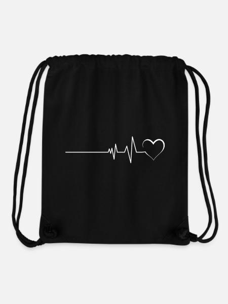 Grafik der Heartbeat-Abstammung - Stanley/Stella recycelter Gym Bag - Schwarz