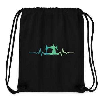 Nähmaschinen Herzschlag-Nähen - Stanley/Stella recycelter Gym Bag - Schwarz - Vorne
