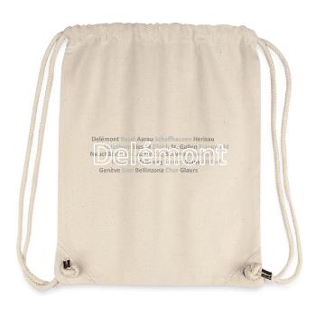 Schweizer Städte Delemont - Stanley/Stella recycelter Gym Bag - Naturweiß - Vorne