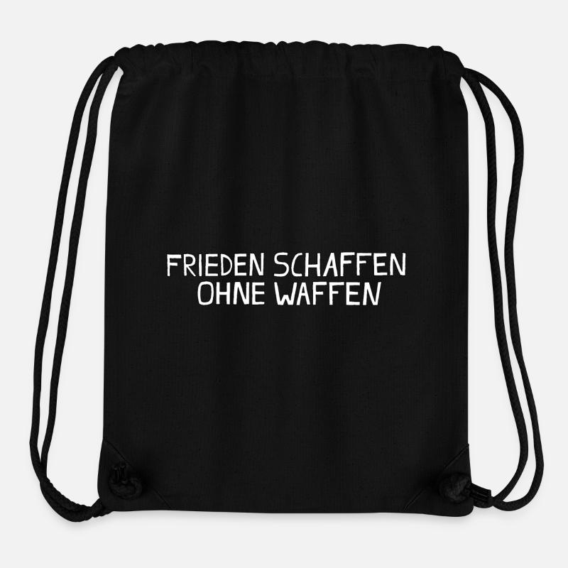 FRIEDEN SCHAFFEN OHNE WAFFEN - Sac à cordon recyclé Stanley/Stella - noir