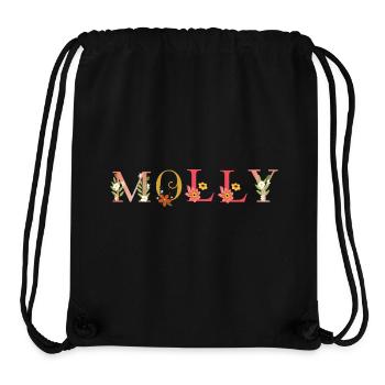 MOLLY Name mit Blumen geschmückt - Stanley/Stella recycelter Gym Bag - Schwarz - Vorne