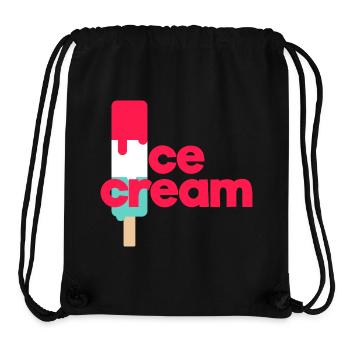 Crème glacée - Sac à cordon recyclé Stanley/Stella - noir - Devant