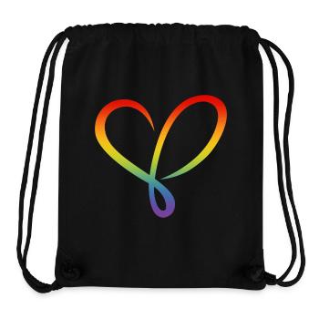 Heart LGBT rainbow love valentines flourishes - Stanley/Stella Recycled Gym Bag - black - Front