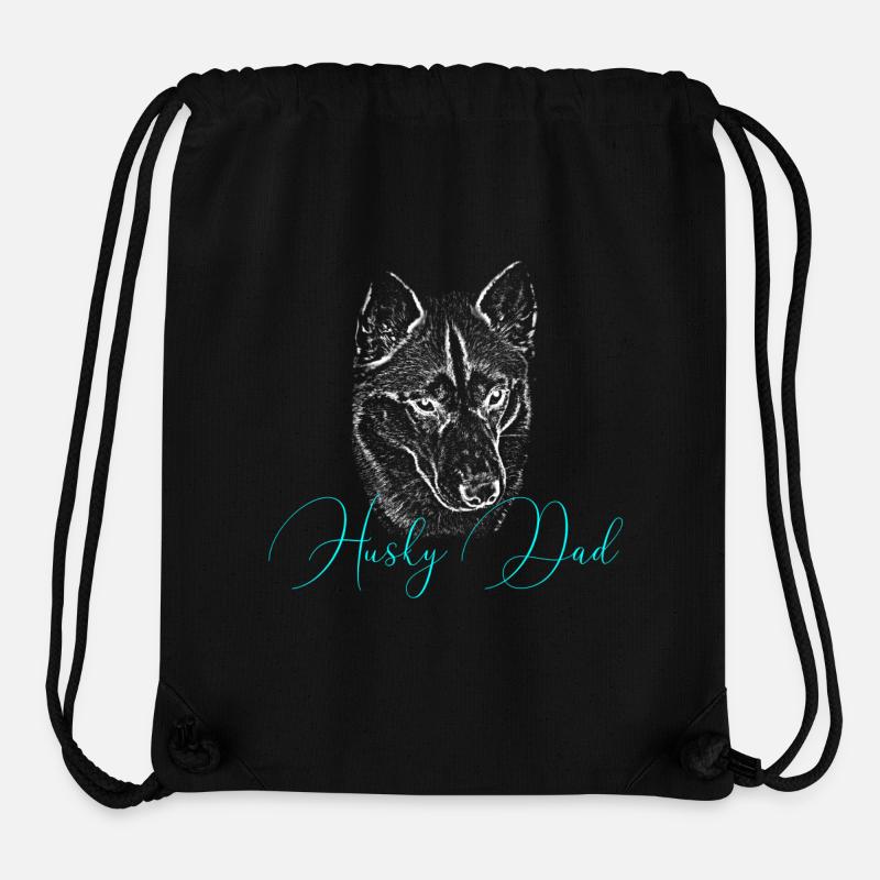 Husky Dad Silhouette Neon Script - Stanley/Stella recycelter Gym Bag - Schwarz