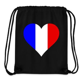 Heart France National Colours - Stanley/Stella Recycled Gym Bag - black - Front