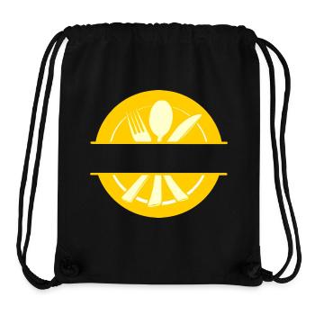 Cutlery menu logo with transparent bar gold - Stanley/Stella Recycled Gym Bag - black - Front