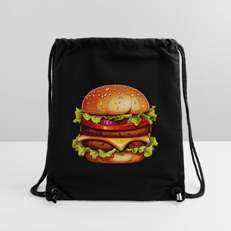 Burger, Hamburger, Cheeseburger, Restauration rapide, USA Comic Sac à cordon recyclé Stanley/Stella