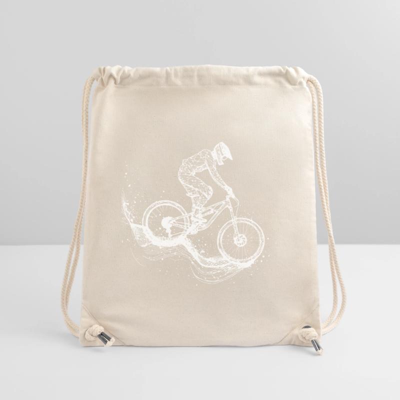 Mountainbiking Zeichnung Stanley/Stella recycelter Gym Bag
